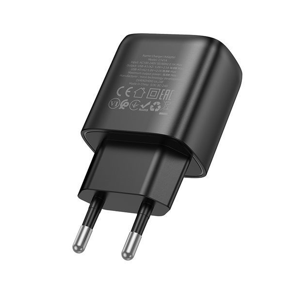 Сетевое зарядное устройство HOCO C141A Smart dual-port charger White 172302844 фото