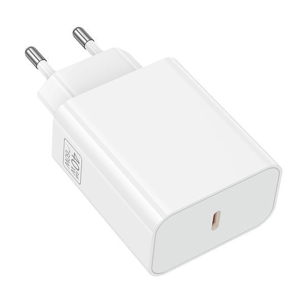 Мережевий зарядний пристрій BOROFONE BA109A Star single port PD40W charger (EU) White 558620683 фото