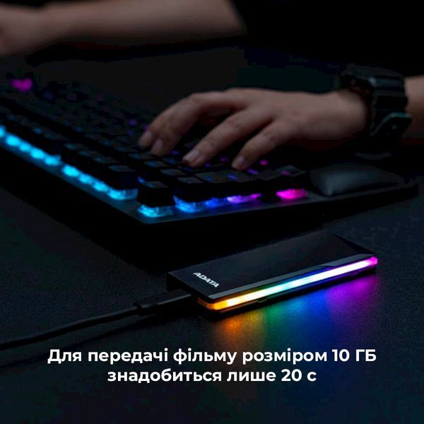 Зовнішня кишеня для накопичувача A-DATA EC700G для SSD M.2 PCIe/SATA USB3.2 Gen2 Type-C Black 477486514 фото