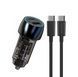 Автомобільний зарядний пристрій WUW-T103C PD 30W +QC 3.0 18W black 907325429 фото 1