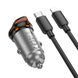 Автомобильное зарядное устройство HOCO NZ16A Rigorous 43W dual port PD25W+QC3.0 car charger set(C to iP) Metal Grey 389444999 фото 6