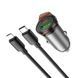 Автомобильное зарядное устройство HOCO NZ16A Rigorous 43W dual port PD25W+QC3.0 car charger set(C to iP) Metal Grey 389444999 фото 3
