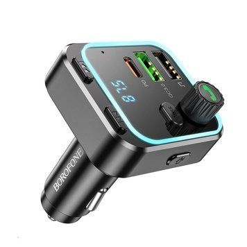 АЗП з FM-модулятором BOROFONE BC53 Highway PD20W+QC3.0 car BT FM transmitter 18W Black 148594783 фото