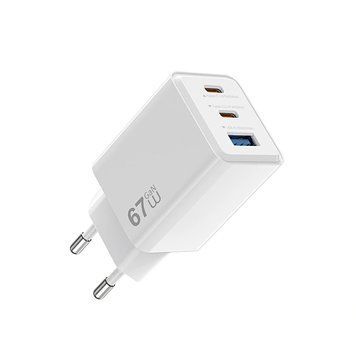 Мережевий зарядний пристрій WIWU Cube 67W 2C+A GaN Fast Charger Wi-G026 EU White 724331606 фото
