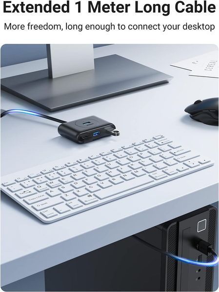 USB-хаб UGREEN CR113 USB 3.0 Hub 1m (Black) (UGR-20291) 866777844 фото