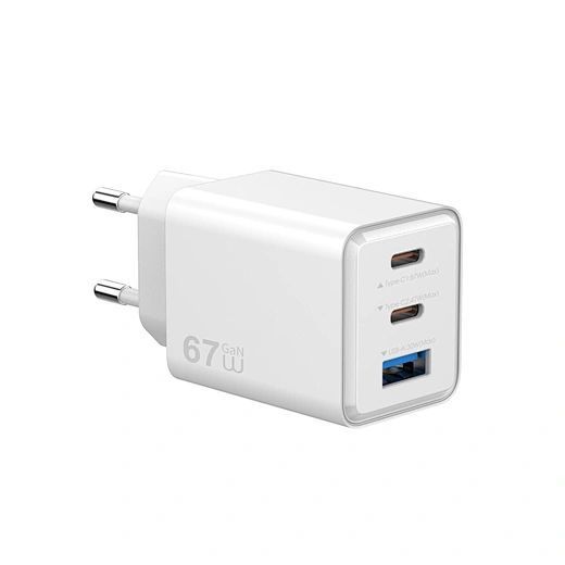 Мережевий зарядний пристрій WIWU Cube 67W 2C+A GaN Fast Charger Wi-G026 EU White 724331606 фото