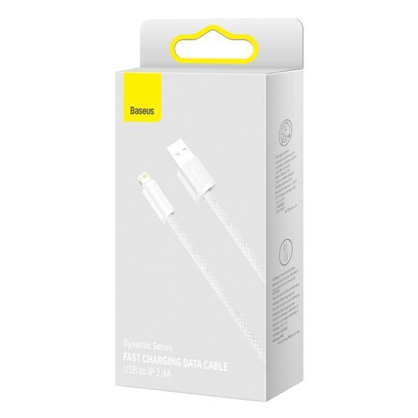 Кабель Baseus Dynamic Series Fast Charging Data Cable USB to iP 2.4A 2m White 861667739 фото