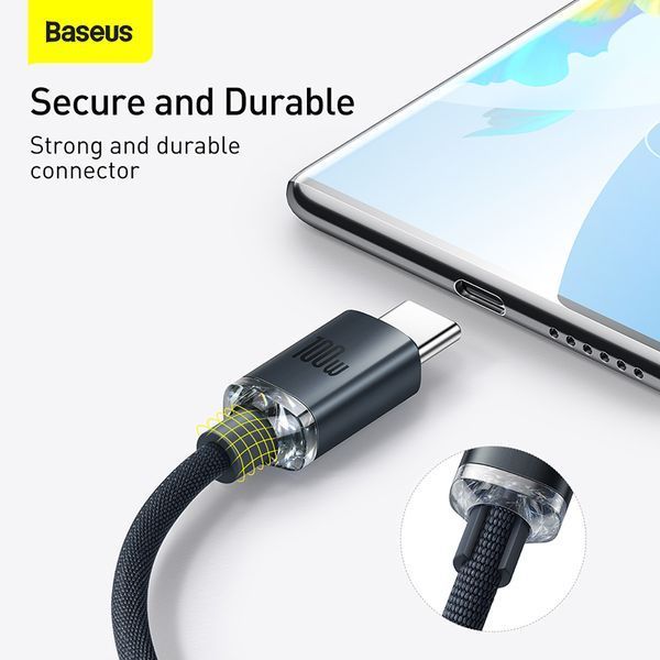 Кабель Baseus Crystal Shine Series Fast Charging Data Cable USB to Type-C 100W 2m Black 105116198 фото