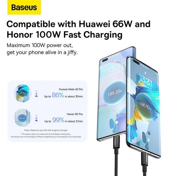 Кабель Baseus Superior Series Fast Charging Data Cable USB to Type-C 100W 2m Cluster Black 103389496 фото