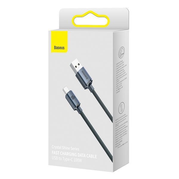 Кабель Baseus Crystal Shine Series Fast Charging Data Cable USB to Type-C 100W 2m Black 105116198 фото