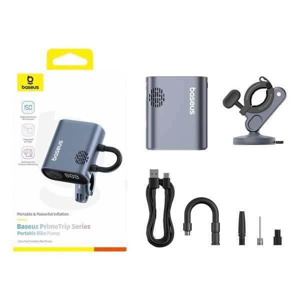 Автомобільний насос Baseus PrimeTrip Series Portable Bike Pump Cosmic Black 420164961 фото