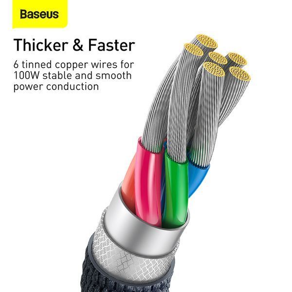 Кабель Baseus Crystal Shine Series Fast Charging Data Cable USB to Type-C 100W 2m Black 105116198 фото