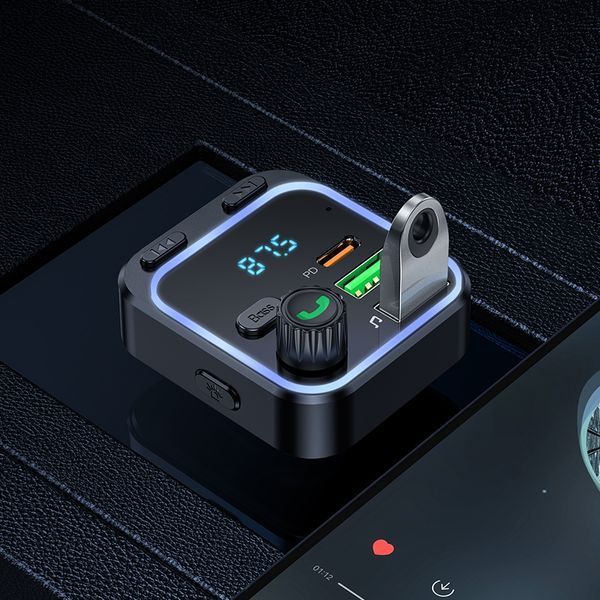 АЗП з FM-модулятором BOROFONE BC53 Highway PD20W+QC3.0 car BT FM transmitter 18W Black 148594783 фото