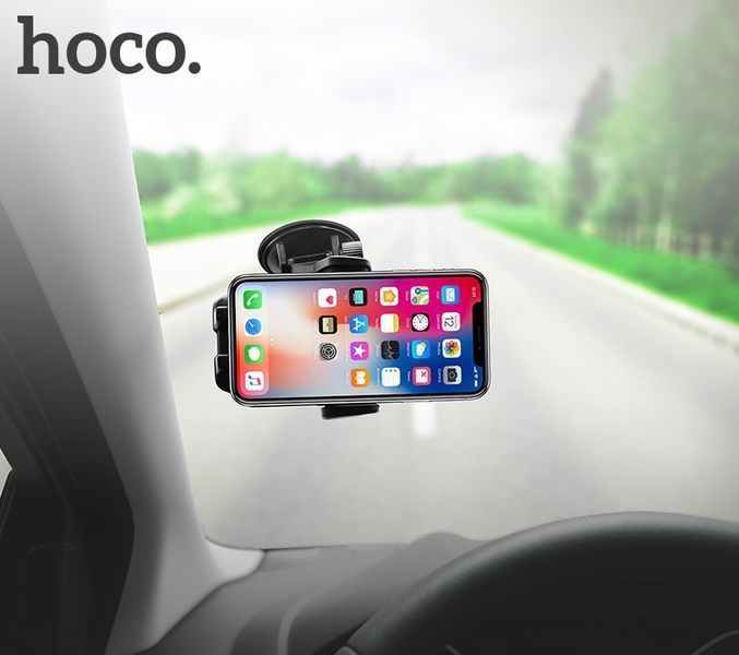 Автодержатель для телефона HOCO CA31 cool run suction cup car holder Black 445736974 фото