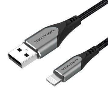 Кабель Vention USB 2.0 A to Lightning Cable 2M Gray Aluminum Alloy Type (LABHH) 723661308 фото
