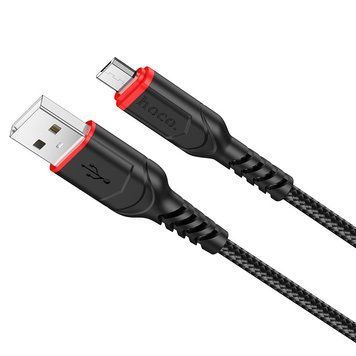 Кабель HOCO X59 USB to Micro 2.4A, 1m, nylon, TPE connectors, Blue 966441092 фото