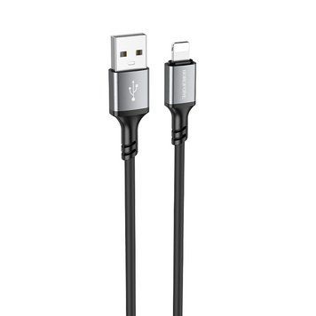 Кабель BOROFONE BX83 iP Famous silicone charging data cable Black 654526287 фото