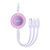 Кабель Baseus Bright Mirror 2 Series Retractable 3-in-1 Fast Charging Data Cable USB to M+L+C 66W 1.1m Purple 453682109 фото