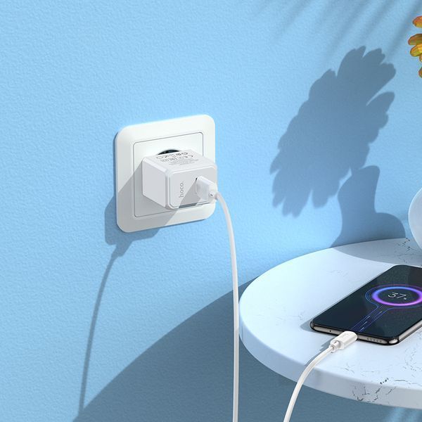 Мережевий зарядний пристрій з кабелем HOCO CS11A Ocean single port charger set(Micro) White 106240446 фото