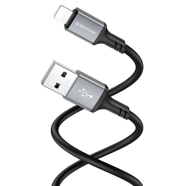 Кабель BOROFONE BX83 iP Famous silicone charging data cable Black 654526287 фото