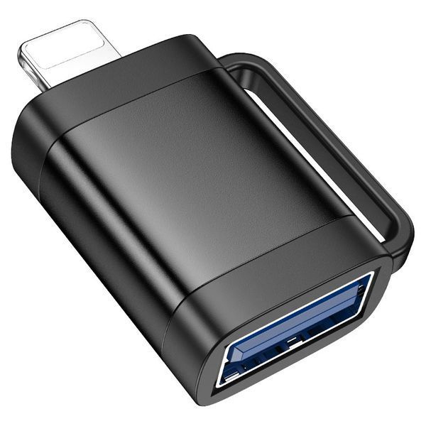 Адаптер HOCO UA31A iP male to USB female OTG adapter Black 547997035 фото