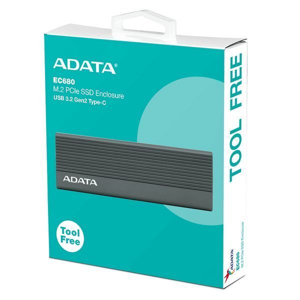Внешний карман для накопителя A-DATA EC680 для SSD M.2 PCIe USB3.2 Gen2 Type-C Gray 164959880 фото
