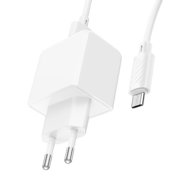 Мережевий зарядний пристрій з кабелем HOCO CS11A Ocean single port charger set(Micro) White 106240446 фото