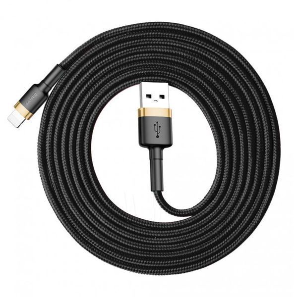 Кабель Baseus Cafule Cable USB For iP 2A 3m Gold+Black 217713200 фото