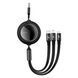 Кабель Baseus Bright Mirror 2 Series Retractable 3-in-1 Fast Charging Data Cable USB to M+L+C 66W 1.1m Purple 150769350 фото 1
