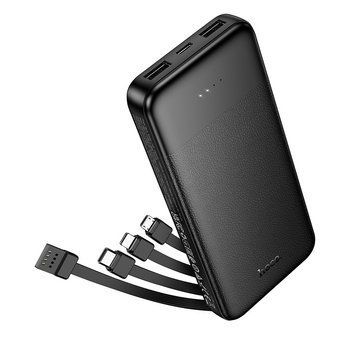 Зовнішній акумулятор HOCO J163 Wonderful power bank with 4 cables(10000mAh) Black 288960443 фото