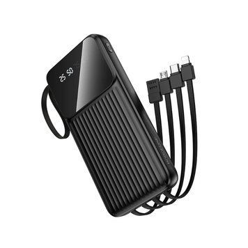 Зовнішній акумулятор BOROFONE BJ76 Smart power bank with 4 cables(10000mAh) Black 346778495 фото