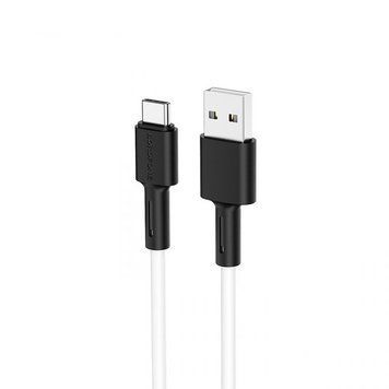 Кабель BOROFONE BX31 USB to Type-C 3A, 1m, silicone, TPE connectors, White 326742241 фото