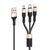 Кабель HOCO X26 USB to iP+Type-C+Micro 2A, 1m, nylon, aluminum connectors Black+Gold 807209718 фото