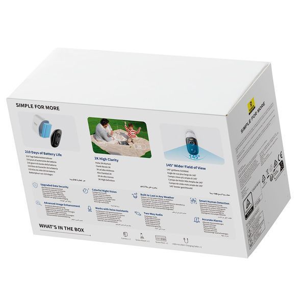 Додаткова IP-камера відеоспостереження Baseus Security N1 Outdoor Camera 2K White 246206385 фото