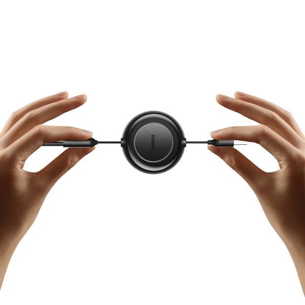 Кабель Baseus Free2Draw Retractable Crystal Fast Charging Data Cable USB to M+L+C 3.5A 1.1m Cluster Black 108528460 фото