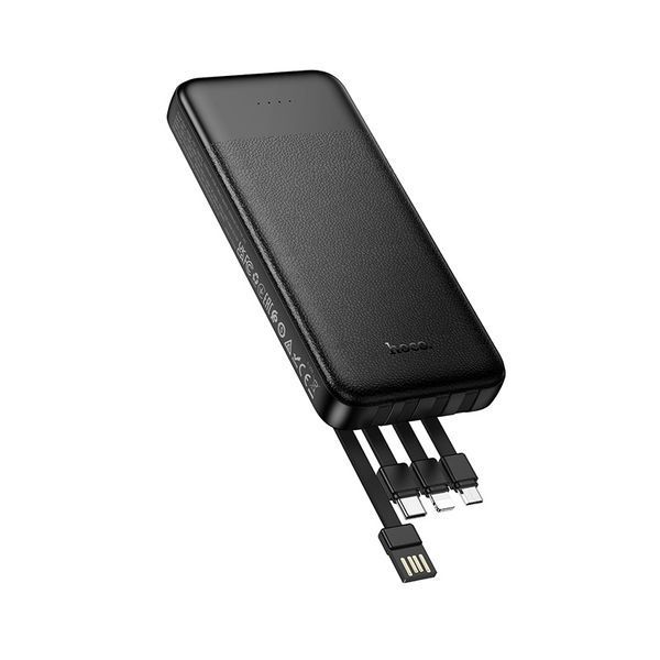 Зовнішній акумулятор HOCO J163 Wonderful power bank with 4 cables(10000mAh) Black 288960443 фото