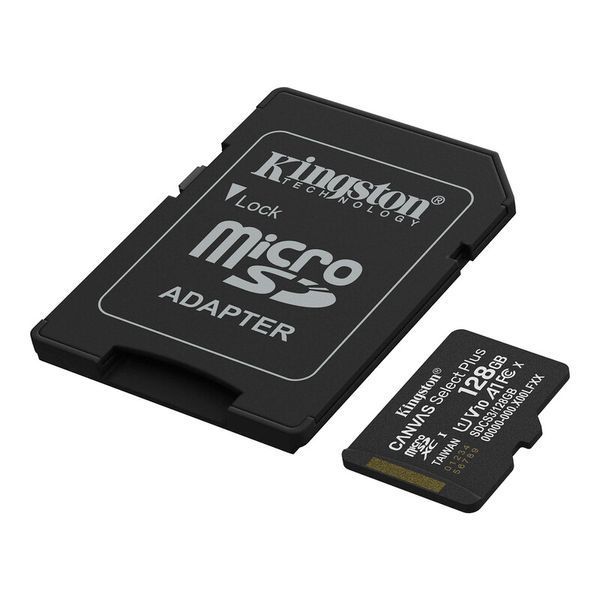 Карта памяти microSDXC (UHS-1) Kingston Canvas Select Plus Gen3 128Gb class 10 А1 (R-150MB/s) (adapter SD) 728086377 фото