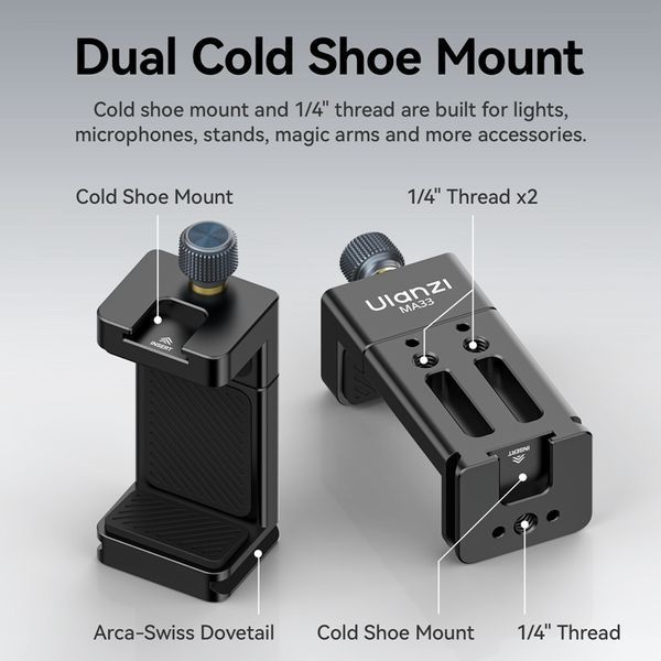 Тримач для телефону Ulanzi MA33 Phone Holder Black 343485620 фото