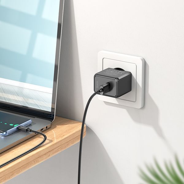 Мережевий зарядний пристрій з кабелем HOCO CS11A Ocean single port charger set(Type-C) White 374534767 фото
