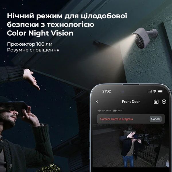 Додаткова IP-камера відеоспостереження Baseus Security N1 Outdoor Camera 2K White 246206385 фото