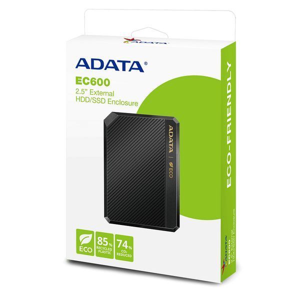 Внешний карман для накопителя A-DATA EC600 для 2.5'' HDD/SSD USB3.2 Gen2 Black 475043696 фото