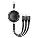 Кабель Baseus Free2Draw Retractable Crystal Fast Charging Data Cable USB to M+L+C 3.5A 1.1m Cluster Black 108528460 фото 1