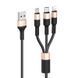 Кабель HOCO X26 USB to iP+Type-C+Micro 2A, 1m, nylon, aluminum connectors Black+Gold 807209718 фото 1