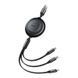 Кабель Baseus Free2Draw Retractable Crystal Fast Charging Data Cable USB to M+L+C 3.5A 1.1m Cluster Black 108528460 фото 3