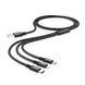 Кабель HOCO X14 3-in-1 Times speed charging cable iP+Micro+Type-C Black 333092318 фото 3