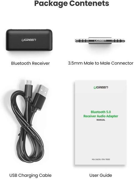 Bluetooth-ресивер UGREEN CM276 Bluetooth 5.0 Receiver Audio Adapter 603930509 фото