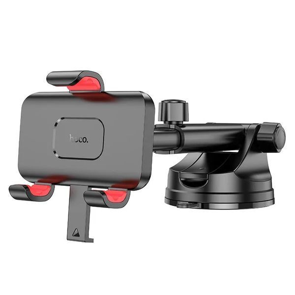 Автодержатель для телефона HOCO H22 Dragon automatic clamping car holder(center console) Red Black 105180403 фото