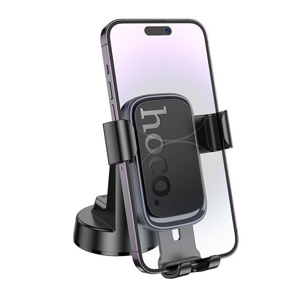 Автодержатель для телефона HOCO H81 Vista Gravity Car holder (center console) Black Metal Gray 969318665 фото