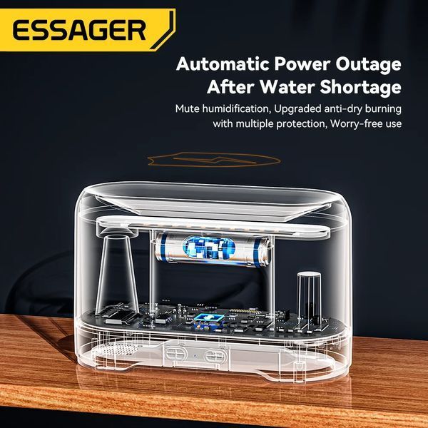 Зволожувач повітря ESSAGER Flame Aromatherapy Humidifier Black 865393898 фото