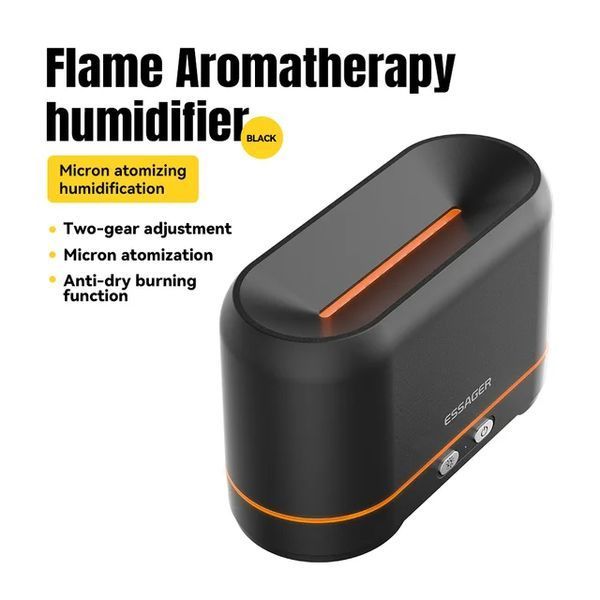 Зволожувач повітря ESSAGER Flame Aromatherapy Humidifier Black 865393898 фото